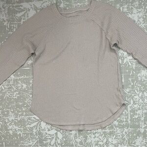 American Eagle Outfitters Soft and Sexy Plush Beige Textured Long Sleeve Tee